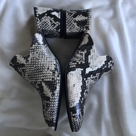 NEW snakeskin pointed toe heeled mules, size 8 - Picture 3 of 11